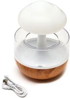Акумуляторний зволожувач повітря нічник Гриб Cloud Rain Humidifier 300 мл настільний аромадифузор з ефектом дощу і RGB LED підсвічуванням USB