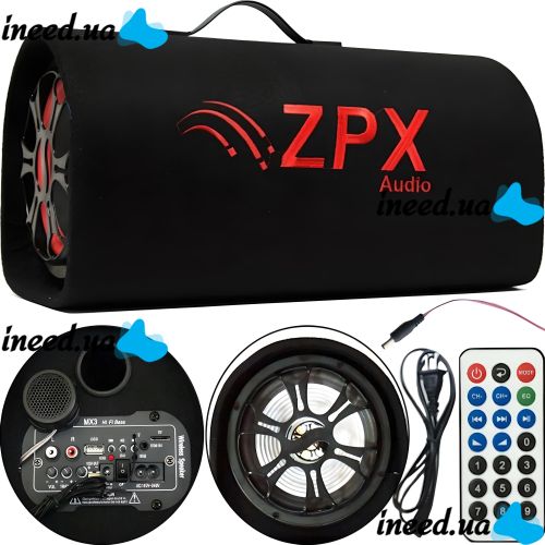 Car Active Bluetooth Subwoofer Barrel ZPX ZX-8SUB 800W 8" inch with Built-in Amplifier and Remote control, Car Speaker sub in the car