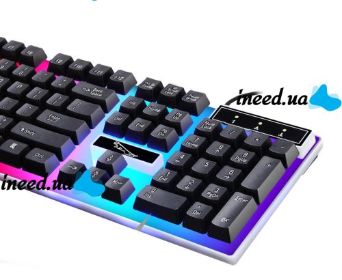 Ігровий набір Gaming ZGB G21B дротова ігрова клавіатура і миша для ПК з RGB світлодіодним підсвічуванням, Комп'ютерний комплект мишка і клавіатура