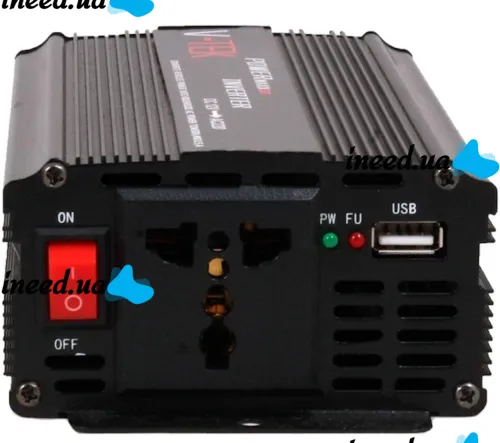 Автомобільний інвертор V-TEK PowerMaxx SSK-2000W 12V - 220V від прикурювача і акумулятора, Авто перетворювач напруги струму 12В 2000Вт, Чорний