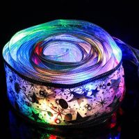 Світлодіодна гірлянда у вигляді стрічки LACESHINE RGB 5 метрів з малюнком сніжинок на батарейках, Новорічна стрічка 5м 50 LED діодів різнобарвна