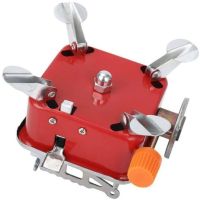 Tourist gas burner stove taganok Kovar MB-K202 for cooking with collet mounting for gas cylinders and piezo ignition Red
