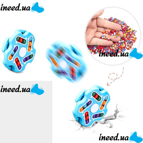 Children's Educational Spinner Fidget Spinner Magic Cube Pink,Blue, Rotating Magic Puzzle Toy for Children from 3 years Old, Antistress