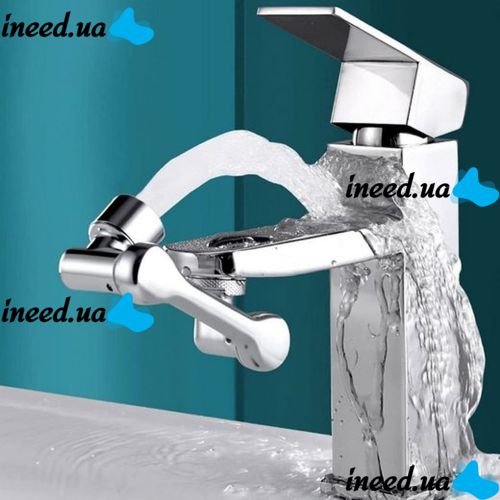 МЕТАЛ поворотная насадка на кран, удлинитель на гусак Faucet splash head, Аэратор для экономии воды с поворотом на 1080 градусов для смесителя