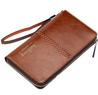 Чоловічий гаманець клатч Baellerry Leather Model 1 W009 Orange з відділенням для телефону, чоловіче портмоне на 21 відділень для купюр Помаранчевий