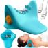 Массажная импульсная подушка подголовник Spin Pillow LY-471 вибрационный миостимулятор U-образной формы для расслабления мышц шеи и плеч Голубой
