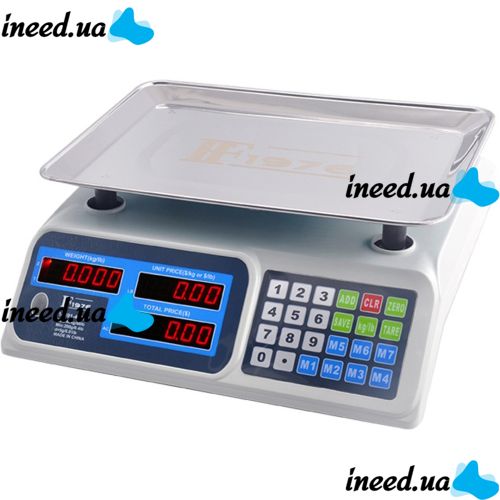 Electronic trading scales up to 40 kg F1976 14191-4066F 33*35 cm desktop scales for trading with price counter and calculator, rechargeable for 40 kg