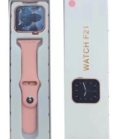 Smart Wrist Smart Watch F21 Pink Voice Call, Bluetooth Fitness and Health Functions with Wireless Charging IOS Android Pink