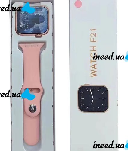Smart Wrist Smart Watch F21 Pink Voice Call, Bluetooth Fitness and Health Functions with Wireless Charging IOS Android Pink