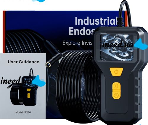 Гнучка камера ендоскоп Industrial Endoscope P230 8 мм 2 дюйми цифровий бороскоп із кабелем 5 м, підсвічуванням і екраном для діагностики на батарейках