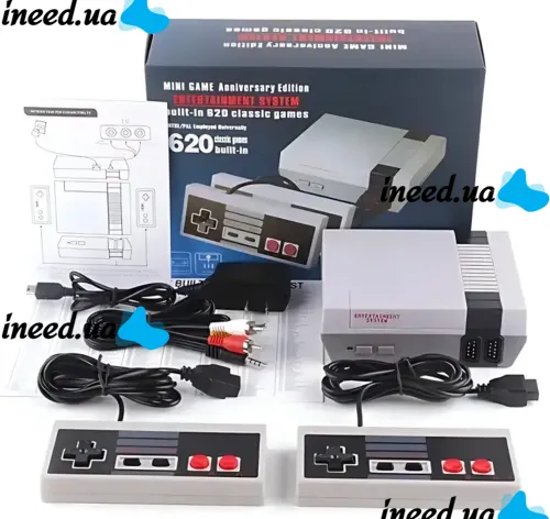 Retro Dendy Game Anniversary Edition NES 620 games with two joysticks Dendy 8 bit kids console with built-in games D1001 Grey