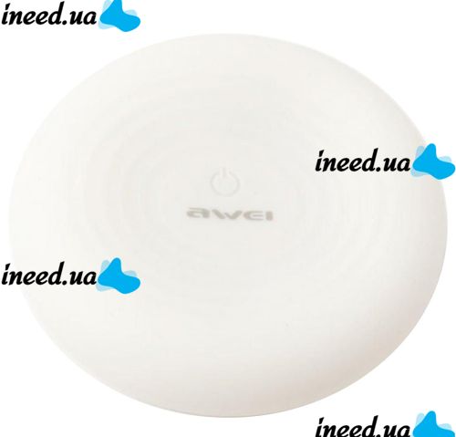 Беспроводное зарядное устройство Awei W7 10W с подсветкой 7 цветов White, Универсальная беспроводная зарядка 10 Вт Авей Белый