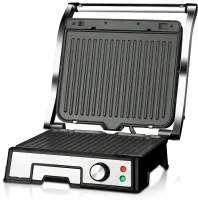 Electric contact grill Bitek BT-2687 3000W pressure double-sided electric grill for meat with non-stick coating and timer from mains 220V