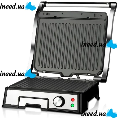 Electric contact grill Bitek BT-2687 3000W pressure double-sided electric grill for meat with non-stick coating and timer from mains 220V