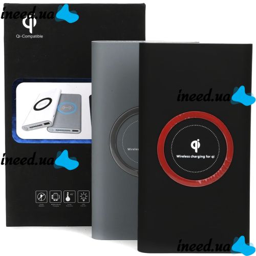 Wireless Charger Power Bank Qi Compatible 30000 mAh with Fast Charging , Portable External Battery USB Power Bank for Phone