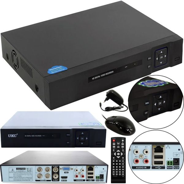 Проводной видеорегистратор DVR UKC CAD 1204 AHD 4 канальный, Сетевой IP Регистратор на 4 камеры для видеонаблюдения и управления камерами Черный