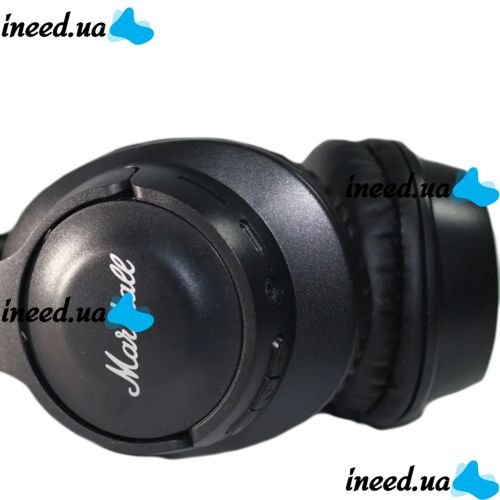 Marshall WH-XM6 Overhead Wireless Headphones with Bluetooth Connection, Full-size Bluetooth Stereo Headphones Marshall with Length Adjustment Black
