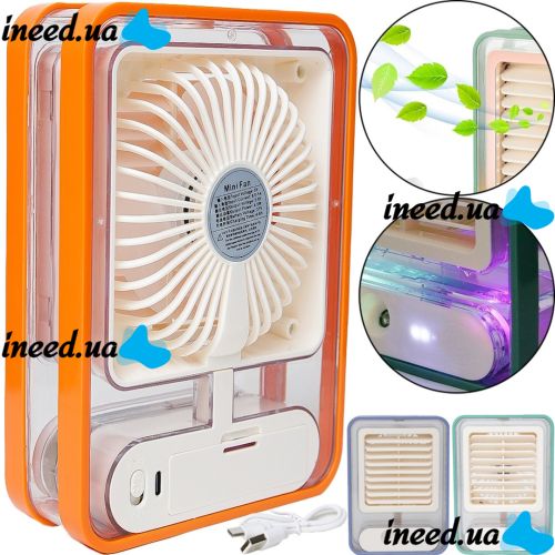 Desktop Rechargeable Mini Fan Humidifier Jisulife Holder Fan HF-200 with Backlight Wireless Mini Fan 4 Speeds USB