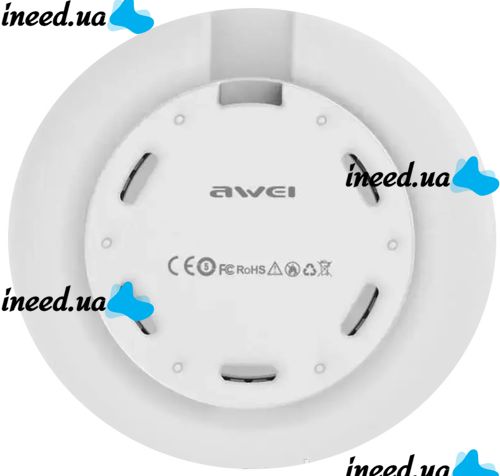 Беспроводное зарядное устройство Awei W7 10W с подсветкой 7 цветов White, Универсальная беспроводная зарядка 10 Вт Авей Белый