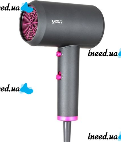 Professional hair dryer VGR V-400 with cold and hot air supply, compact hair dryer with concentrator nozzle 2000W V400
