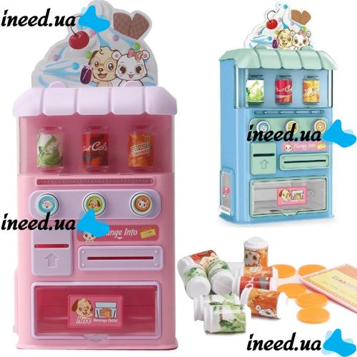 Children's Toy Vending Machine with Drinks Vending Machine Drink Voice 8288, Toy Store Play Set with Lighting Effects