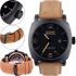 Men's Curren Leisure Series 8158 wrist watch with faux leather strap, Classic quartz watch with black dial and calendar