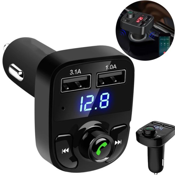 Car FM Transmitter Transmitter Bluetooth MP3 CAR MOD X8 BT, Car FM Modulator with 3.1A Charging, Car Charger