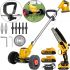 Набор электроинструментов DeWalt аккумуляторная газонокосилка триммер DCMST156N с колесами, Цепная пила DCM160N 2 аккумулятора для травы и кустов