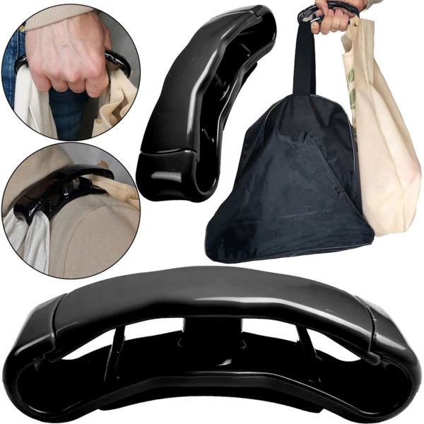 Ручка для переноски пакетов Click and Carry пластиковый держатель переноска с подкладкой для продуктовых сумок в руках и на плече до 38 кг Черная