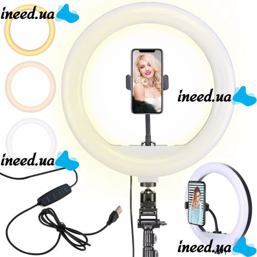 Кільцева USB-LED-лампа Ring Fill Light JY-360A, 36 см (14 дюймів), без штатива. Професійна студійна світлодіодна лампа CXB-360 (теплий, нейтральний, холодний)