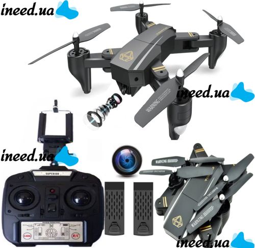 Квадрокоптер складаний професійний D5HW DRONE s9 Phantom Pro з WIFI камерою, Дрон з підсвічуванням на акумуляторі Коптер на радіокеруванні 4 DRC V4