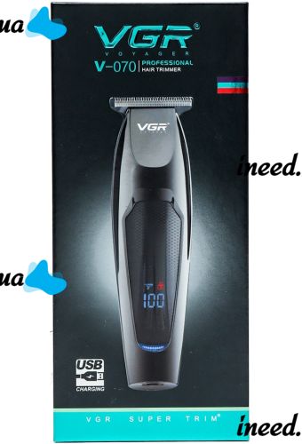 Wireless Rechargeable VGR V-070 Hair Clipper, Men's Edging USB Beard and Mustache Trimmer with Replaceable Nozzles V070