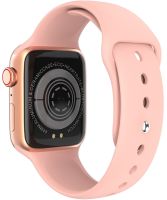 Smart Wrist Smart Watch F21 Pink Voice Call, Bluetooth Fitness and Health Functions with Wireless Charging IOS Android Pink