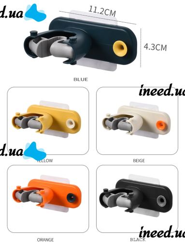 Wall-mounted Non-slip Organizer Holder for Mops and Brushes Qstexpress Mopholder, Adjustable Self-adhesive Mop Holder mop holder