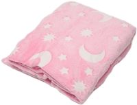 Дитячий світиться плед Magic Blanket місяць і зірки Рожевий 150х200 см плюшеве світиться покривало день-ніч, люмінесцентне покривало-плед