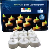 Flameless Tealight LED Candle Set 24 Pieces LED Candle with Imitation Flame and Battery-powered Backlight for Lighting White