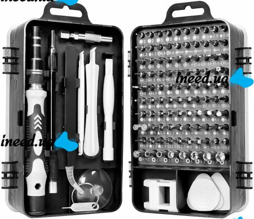 A set of precision screwdrivers and Compass bits CP-PK-115 15 in 1 set of hand tools for electronics repair and spot work with attachments in a case