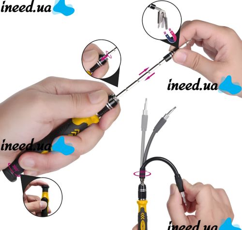A set of precision screwdrivers and Compass bits CP-PK-115 15 in 1 set of hand tools for electronics repair and spot work with attachments in a case