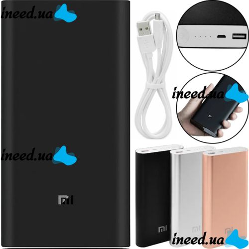 Портативное зарядное устройство Xiaomi MI Power Bank 20800 mAh внешний аккумулятор, зарядка для телефона IOS Android повербанк 2.1А USB Черный