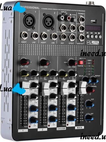 Professional Mixing Console Yamaha Mixer BT4000 2ch BT 4-Channel Active Audio Mixer with Built-in Amplifier and Bluetooth MX-4000BT Black