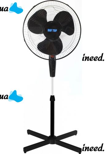 Floor fan RAF FS40 120W 3 blades 40 cm, RAF 16" inch fan on telescopic leg 106-136 cm with mains swivel Black