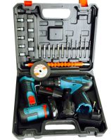 Акумуляторний набір Makita 2в1 Шуруповерт DF330DWE міні болгарка Meterk W-153-7 12V 2Ah, Набір Макіта з 2 акумуляторами і насадками в кейсі