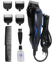 Професійна дротова машинка Mozer MZ-321 для стрижки волосся з регулюванням довжини лез і 4 насадками, Мережева машинка-тример Мозер від мережі