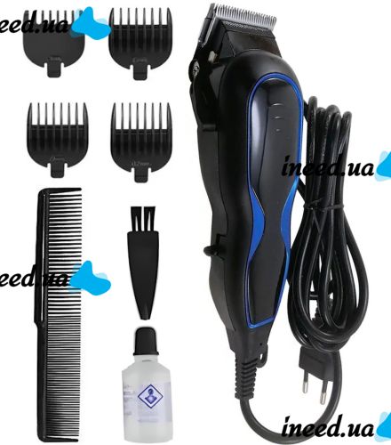 Професійна дротова машинка Mozer MZ-321 для стрижки волосся з регулюванням довжини лез і 4 насадками, Мережева машинка-тример Мозер від мережі