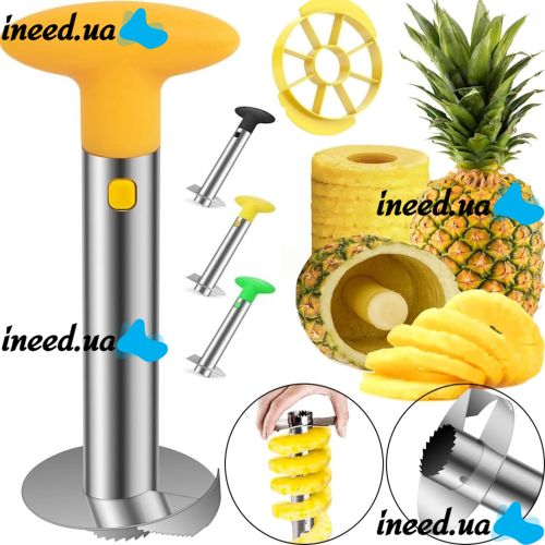 Кухонный нож для нарезки сердцевины ананаса кольцами PineАpple Peeler, Слайсер для резки очистки ананасов слайсами Ананасорезка из нержавеющей стали
