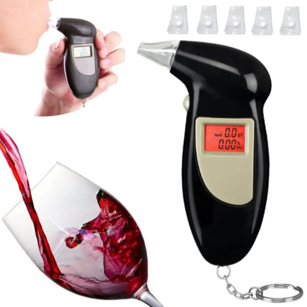 Pocket Electronic Breathalyzer with Mouthpieces Digital Breath Alcohol Tester with LCD Display 80025 Personal Alcohol Analyzer Alcohol Analyzer
