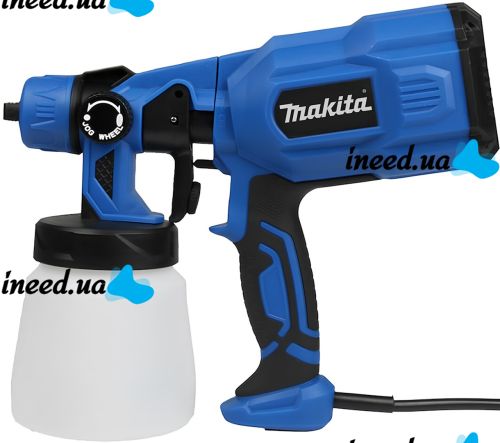 Electric spray gun Makita AH550L 650W hand sprayer spray gun with a paint container of 800 ml 3 degrees of spraying from the network of Makita