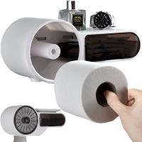 Настінний тримач для туалетного паперу Wall-Hanging Waterproof Tissuef Box SHH-1, органайзер для зберігання серветок з полицею на стіну MAG-736