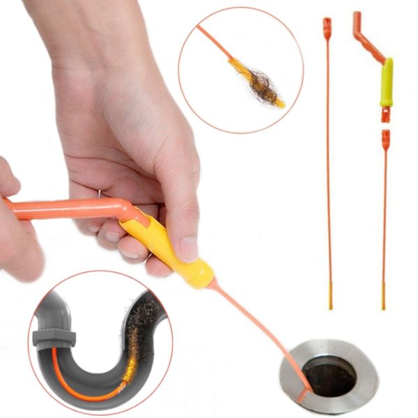 The Drain Weasel Plus 360 Easy Spin Sewer Pipe Cleaner, Flexible Cable Tool for cleaning blockages 360 Easy Spin up to 50 cm 2 pcs