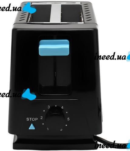 Electric Toaster Bitek BT-263 Black 1000w Kitchen Horizontal Electric Toaster for 2 Bread Toasts with Removable Tray 2 Slice Toaster Black